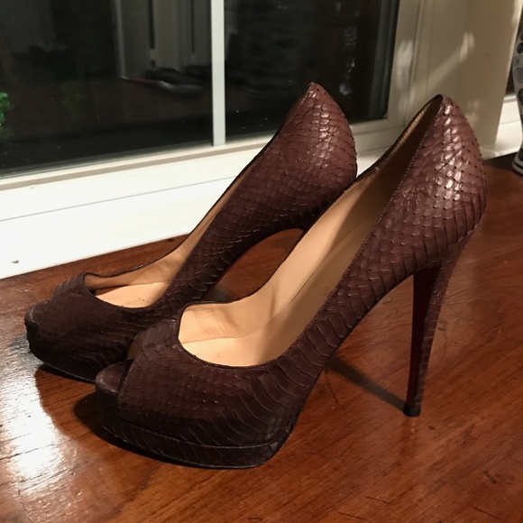 Christian Louboutin Shoes - Louboutin Brown Python Pumps
